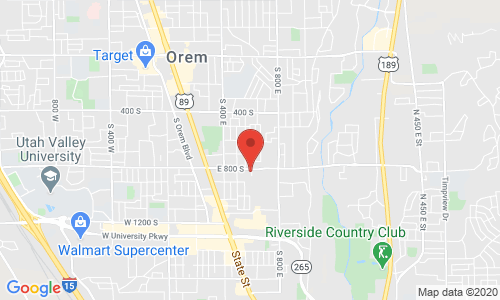 Google map image of our location in 594 East 800 South Suite G Orem, UT
